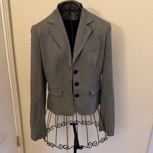 Women's Black and White Houndstooth Blazer
